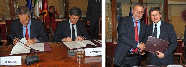 Potpisivanje sporazuma o suradnji između Rima i Zagreba 14. 03. 2012.